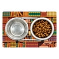 thumbnail image 1 of Library Pet Mat for Food and Water, Education Themed Pattern of Bookshelves with Academic Books Globe and Big Seashell, Non-Slip Rubber Mat for Dogs and Cats, 18" X 12", by Ambesonne, 1 of 2