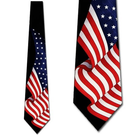 - Giant US Flag Waving Necktie Mens Tie by Tieguys