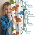thumbnail image 3 of Blackout Kids Curtains,White Cartoon Dinosaurs Mushrooms Pattern Childrens Insulated Curtains Set Of 2,Bedroom Essentials,Toddler Room Decor 52"x63", 3 of 5