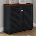thumbnail image 5 of Bush Furniture Fairview Small Storage Cabinet with Doors in Antique Black and Hansen Cherry, 5 of 5
