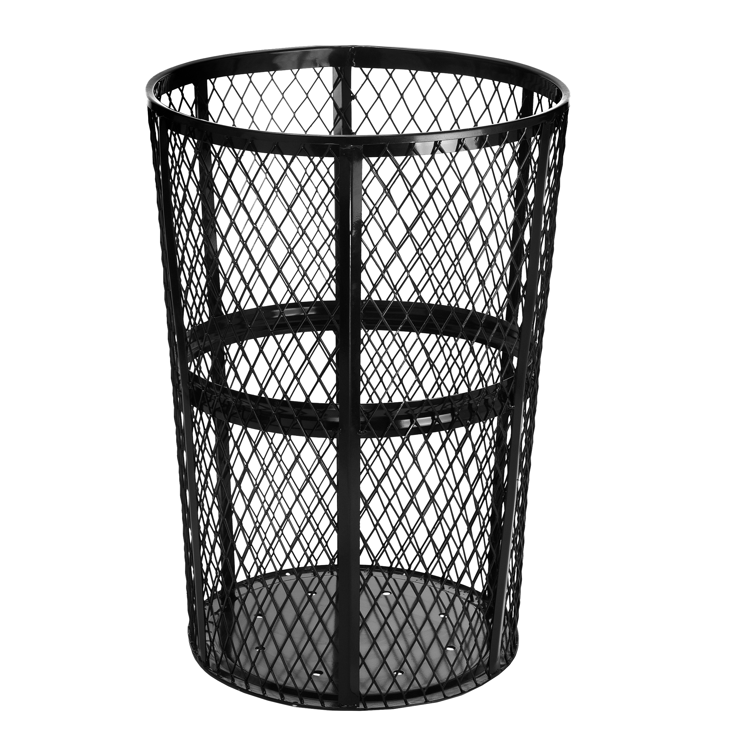 Alpine Industries Outdoor Trash Can, 48 Gallon, Metal Mesh
