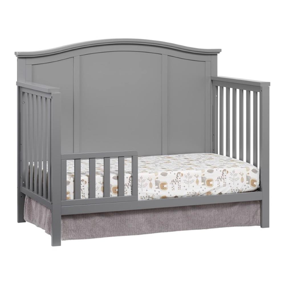 Pemberly Row Contemporary Wood Guard Rail in Dove Gray Finish