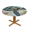 thumbnail image 3 of nygtbtfer Coastal Turtle Round Fitted Tablecloth with Elastic Edge,Ocean Coral Table Cover Table Cloths for Round Tables,Marine Theme Sealife Circle Table Covers for Kitchen 42-46, 3 of 8