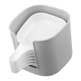 thumbnail image 3 of 6 Pcs Plastic White Small Dishes Dipping Bowl With Handles and Storage Rack, 3 of 11