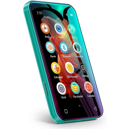 TIMMKOO 72GB MP3 Player with Bluetooth, 4.0" Full Touchscreen Mp4 Player with Speaker, Portable Hifi Sound Mp3 Music Player with Bluetooth, Supports up to 512GB TF Card (Blue)