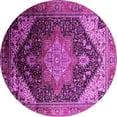 thumbnail image 1 of Ahgly Company Indoor Round Oriental Pink Industrial Area Rugs, 5' Round, 1 of 4