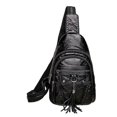 thumbnail image 1 of Washed leather womens chest bag trendy and versatile crossbody backpack casual pu soft leather small square bag, 1 of 5