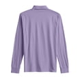 thumbnail image 5 of WTOBBY Men's Retro Style Small V-Neck Long Sleeve Top with Solid Color, Retro Casual Shirt for Comfortable and Timeless Everyday Look,Purple M, 5 of 6