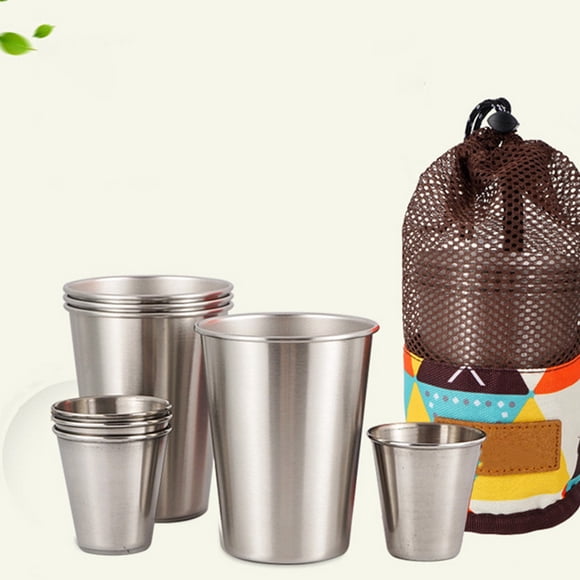 TABLETREANDS 8Ud Taza Multifuncional De Acero Inoxidable Para Camping Picnics Y Uso Diario