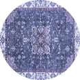 thumbnail image 1 of Ahgly Company Machine Washable Indoor Round Abstract Blue Modern Area Rugs, 8' Round, 1 of 4