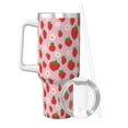 thumbnail image 2 of Goofa Hand Drawn Strawberry Print 40oz Ice Bully With Handle And Straw Stainless Steel Vacuum Insulated Cup And 2 In 1 Straw Lid, 2 of 8