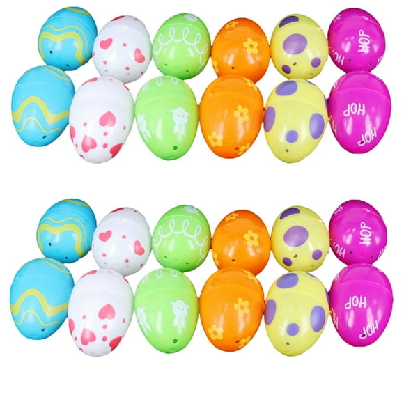 Exywaves Openable Colorful Easter Colorful Pointed Oval Gift Boxes with Various Patterns