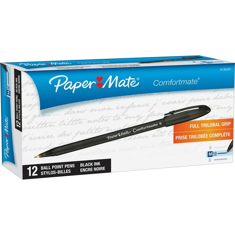 Gripped Ballpoint Pen, Stick, Medium 1 mm, Black Ink, Black Barrel, Dozen Gripped Ballpoint Pen, Stick, Medium 1 mm, Black Ink, Black Barrel, Dozen