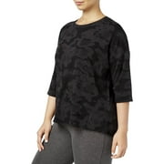 Calvin Klein Performance Womens Plus Three-Quarter Sleeves Casual Top