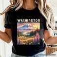 thumbnail image 2 of Artistic Mount Rainier Washington State T-Shirt, National Park Tee and Pacific Northwest Souvenir, 2 of 6