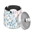 thumbnail image 2 of Flowers Or Leaves Ashtray with Lid Smell Proof Cigarette Ashtray Stainless Steel Smokeless Ash Holder for Indoor Outdoor, 2 of 7