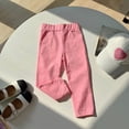 thumbnail image 5 of SGFCWSX Girls Pants Straight Leg Elastic Waist with Pockets Casual Daily Trousers for Kids Pink Size 8 Years, 5 of 10