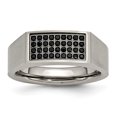 thumbnail image 1 of Titanium Polished and Brushed Black CZ Ring 10 Size, 1 of 7