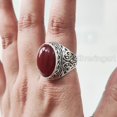 thumbnail image 6 of Red Onyx Mans Ring, Natural Red Onyx Gents Ring, December, Silver Jewelry, 925 Silver Ring, Birthday Gift, Heavy Mens Ring, Arabic Design, Ottoman Style Ring, Christmas, Turkey Mens Signet Ring, 6 of 7