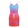 thumbnail image 4 of SMihono Robe d'Été Grande Taille pour Femmes 2023 Mode Femmes Décontractée Col en V Sans Manches Imprimé Teinture sur Nœuds Poches Gilet Robe Mini, 4 of 6