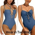 thumbnail image 6 of Alove Women Deep V Monokini Tie Back Swimsuit Sexy Bathing Suit 1 Piece, 6 of 7
