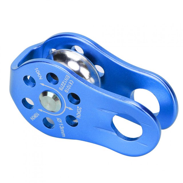 Small Rope Pulleys, High Strength 20kN Single Pulley for Rock Climbing System with Ball Bearings, Lightweight Durable