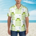 thumbnail image 4 of Fotbe Frogs And Dragonflies Hawaiian Shirt For Men Unisex Summer Beach Casual Short Sleeve Cotton Linen Button Down Shirts-Large, 4 of 9