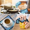 thumbnail image 4 of Blue White Tie Dye Cracked Pattern Kitchen Oven Mitt and Pot Holder Sets 2 Pcs for Baking, Cooking and Grilling, Heat Resistant Up To 392 °F, 4 of 7