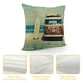 thumbnail image 4 of JEUXUS Vintage Summer Ocean Beach Decorative Throw Pillow Covers Touring Car Hawaii Beach Umbrella Pillowcase Home Sofa Couch Cushion Cover,, 4 of 5