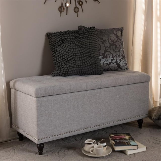 Banc de Rangement Kaylee en Beige Grisâtre