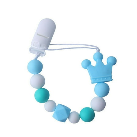 UPC: 0686557711790 | Magik Baby Pacifier Clip Chain Binky Holder Teething Beads Wooden Silicone