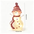 thumbnail image 3 of Ywbawe Lighted Glass Snowman Figurine Warm LED Glowing Statue with Knit Hat Scarf Battery Operated Christmas Tabletop Home Decoration, 4.13x8.26 Inch, 3 of 7