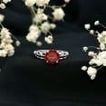 thumbnail image 6 of Rosec Jewels Natural Garnet Solitaire Engagement Ring for Women - Filigree Ring - AAA Quality - 8 mm - With Jewelry Box, 14K White Gold, US 12.00, 6 of 9