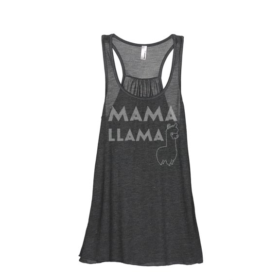 Thread Tank Mama Llama Women's Sleeveless Flowy Racerback Tank Top Charcoal Small