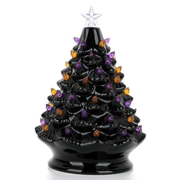 Christmas Mini Ceramic Tree Festive Christmas Tree Décor Vintage Desktop Decoration Winter Tree Holidays Party Supplies
