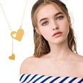 thumbnail image 1 of Adornos para San Valentín, regalos para San Valentín, collar de corazón, rosario, collar de acero inoxidable para mujer, accesorios de moda dorados para niña, regalo de San Valentín, collares para muj, 1 of 7