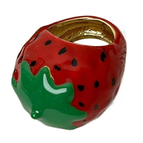 lanema Distinctive Strawberry/Fruit Rings Unique Jewelry Lightweight Fashion Rings Stylish Finger Accessories for Everyday Wear