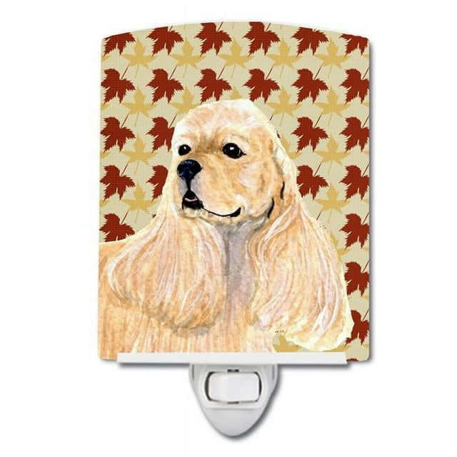 Carolines Treasures SS4334CNL Cocker Spaniel Fall Leaves Portrait Ceramic Night Light, 6x4x3, Multicolor