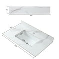thumbnail image 6 of Leavader 37 Inches Luxurious Carrara White and Gold Sintered Stone Bathroom Vanity Top with Ceramic Basin and Backsplash - Single Faucet Hole, Cabinet Not Included, 6 of 9