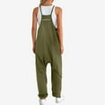 thumbnail image 3 of Conairie Womens Bib Overalls Womens Solid Color Loose Sleeveless Long Romper Straight Leg Pants With Pockets Green M, 3 of 5