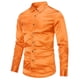 thumbnail image 2 of Camisa formal ajustada de manga larga brillante de moda casual para hombre, 2 of 4