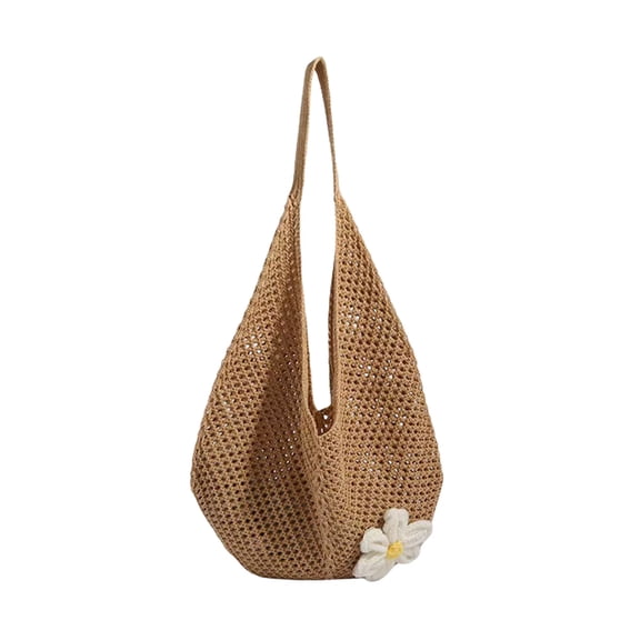 Kugisaki Beach Bags for Women Summer Beach Tote Bag Mesh Cute Beach Purse Knit Bag Handbag Shoulder Bag