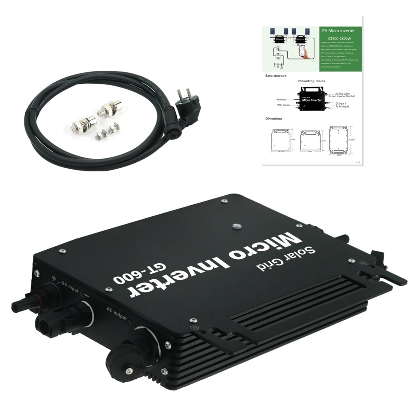 2023 Upgrade 600W Micro Inverter Solar Grid Tie Inverter Control Waterproof IP65 MPPT 110/220 Inverter Efficiency 99.5% ,Powerful Output