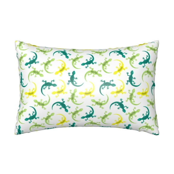 Silk Pillow Case for Hair And Skin Queen - Cute Lizard Gecko Artistic Cooling Sleep Throw Pillow Covers Standard Size 20x30in, comfort Satin Pillowcase with Zipper for Women Men