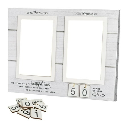 Personalized Wooden Anniversary Photo Frame: Celebrate Love with for Then & Now