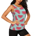 thumbnail image 2 of Fotbe Watermelon Womens Loose Fit Casual Flowy Slim-Fit Tank Tops Athletic Round Neck Trendy Sleeveless Summer Tops for Gym and Yoga-X-Large, 2 of 9