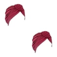 thumbnail image 2 of Hijab musulmán con nudo turbante Qarigey elástico Vino rojo, 2 of 6