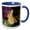 Blue/White, variant on 3drose, Rabbit, 11oz Two-tone Black Mug