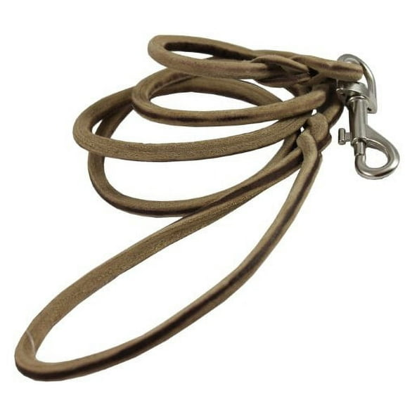 Genuine Leather Rope Leash 4ft Long 1/4" Diam for Medium dogs.