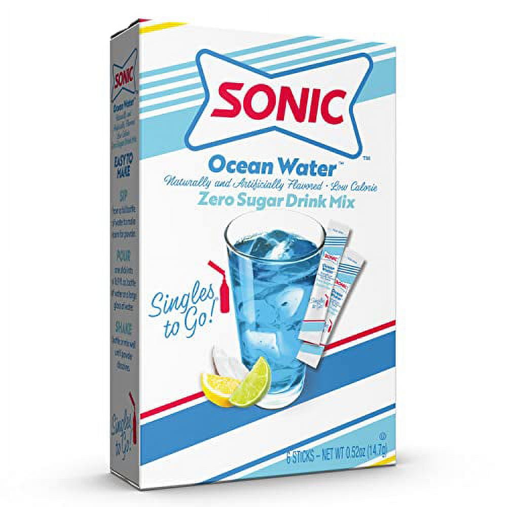 (12 pack) Sonic Zero Sugar Singles-to-Go Powdered Drink Mix, Ocean Water, 6 Count Packets